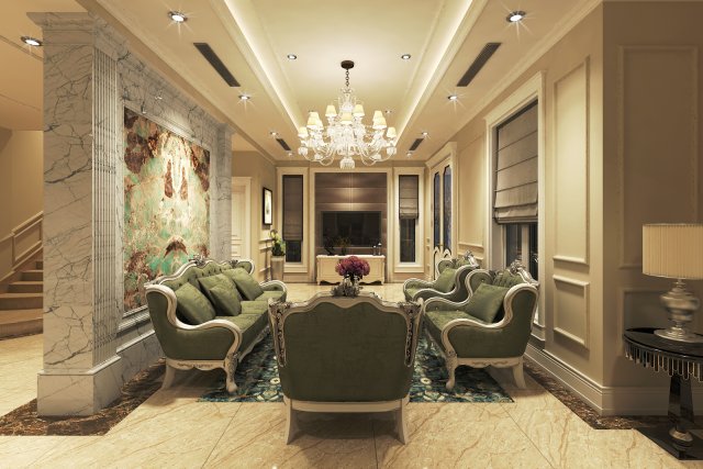 Villa livingroom luxury 3D Model