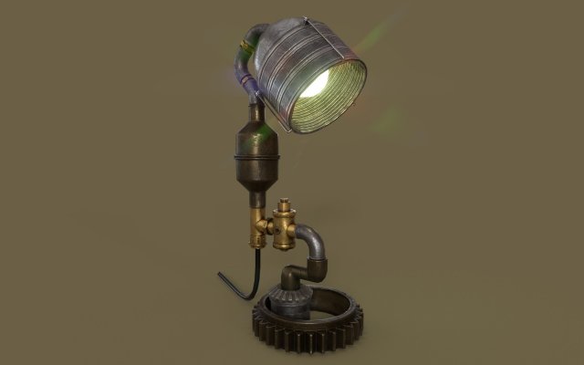 Steampunk Lamp 3D Model