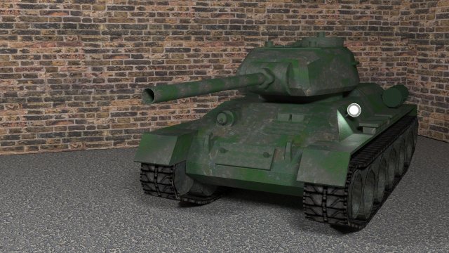 Tank T-34-85 low-poly 3D Model