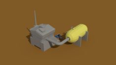 Low Poly Scifi Generator 3D Model