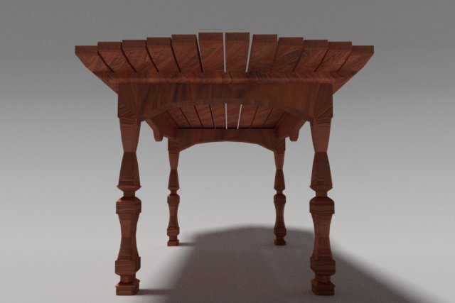 Artisanal Table for the Exterior and Interior object 3D Model