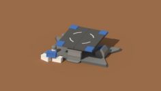 Low Poly Scifi Loading Pad 3D Model