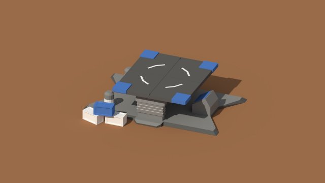 Low Poly Scifi Loading Pad 3D Model