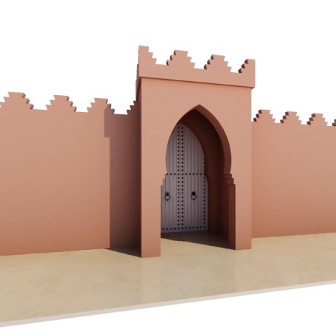 Traditional Moroccan Door Marrakech 3D Model