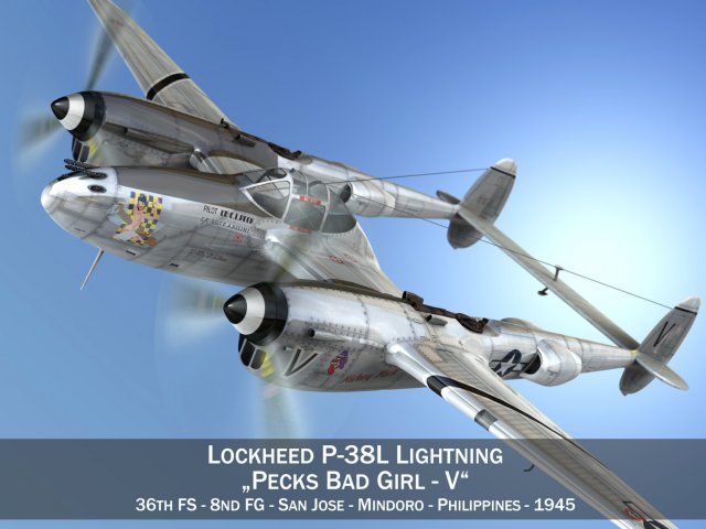 Lockheed P-38 Lightning – Pecks Bad Girl 3D Model