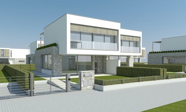 Modern Villa – Attached 2 Units 3D Model