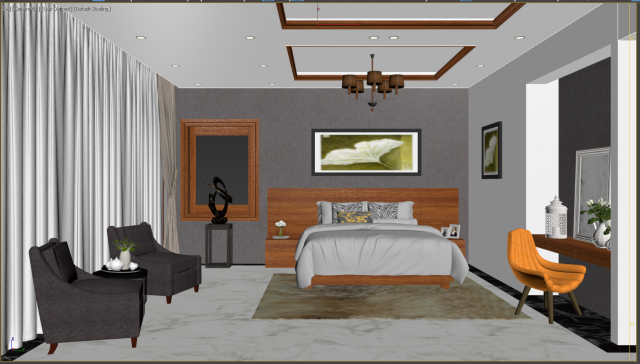 Bedroom modern villa 3D Model