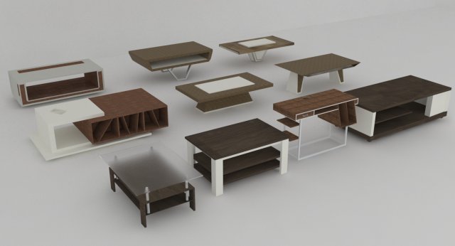 Collection of modern tables 3D Model