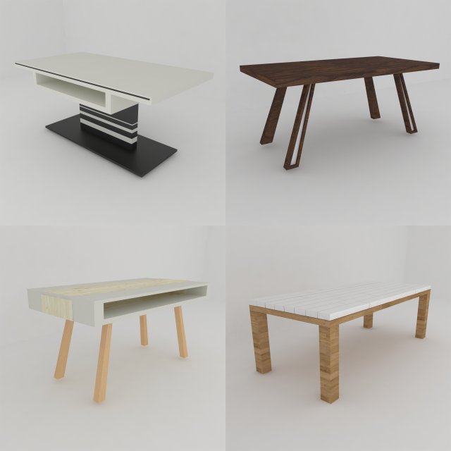 Collection of nice dining tables 3D Model