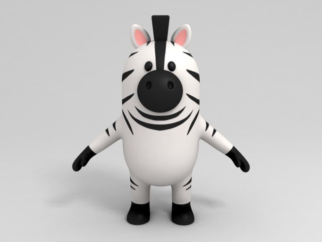 Zebra Character 3D Model