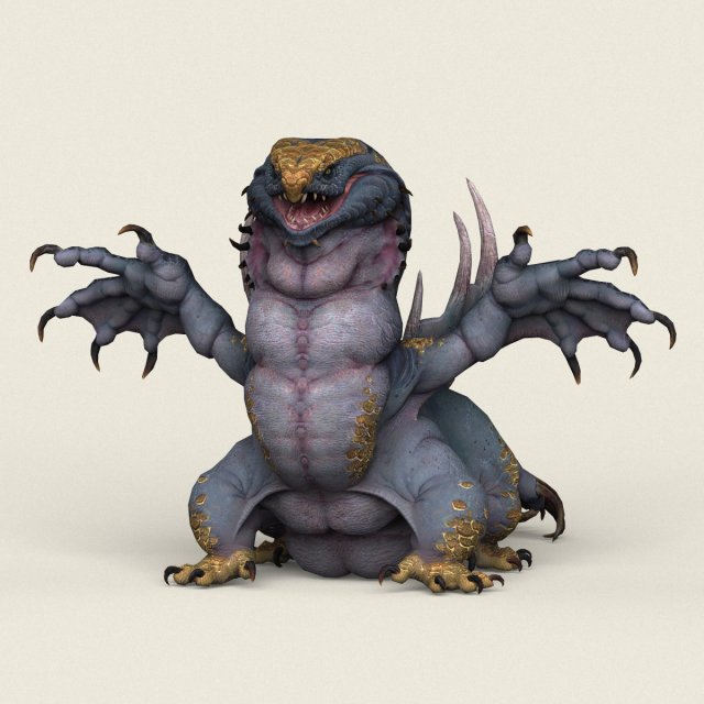 Game Ready Fantasy Monster 3D Model