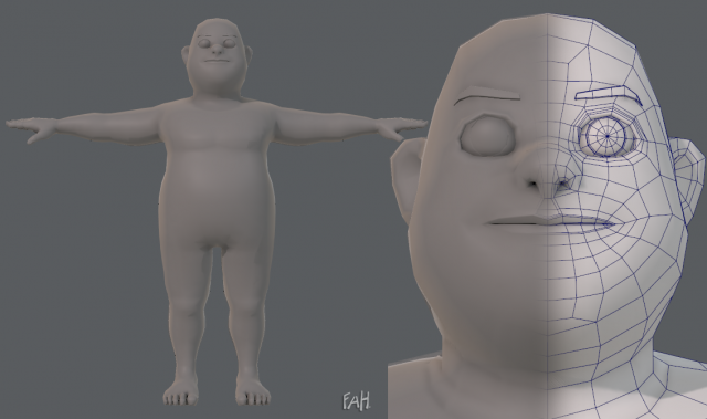 Base mesh man character V05 3D Model