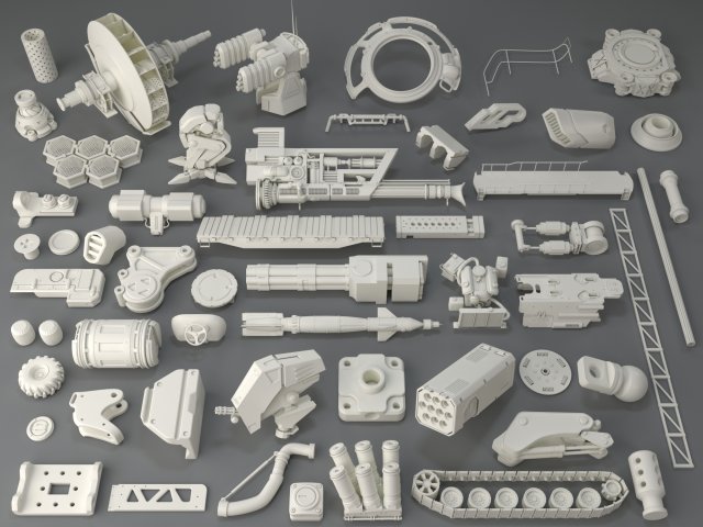 Kit bash54 pieces – collection-7 3D Model