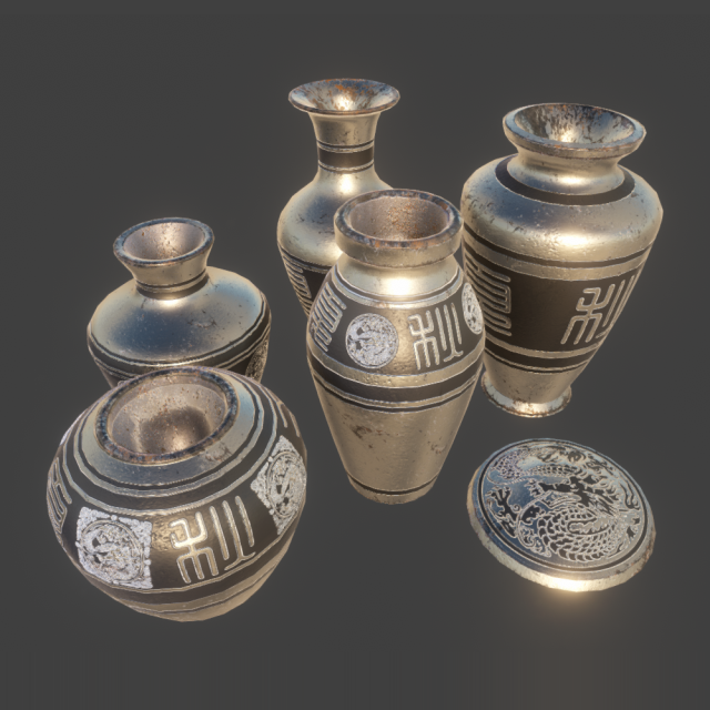 Magical Library – Urn Set 1 3D Model