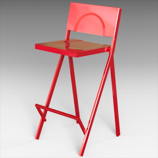 Mia Stacking Bar Stool 3D Model