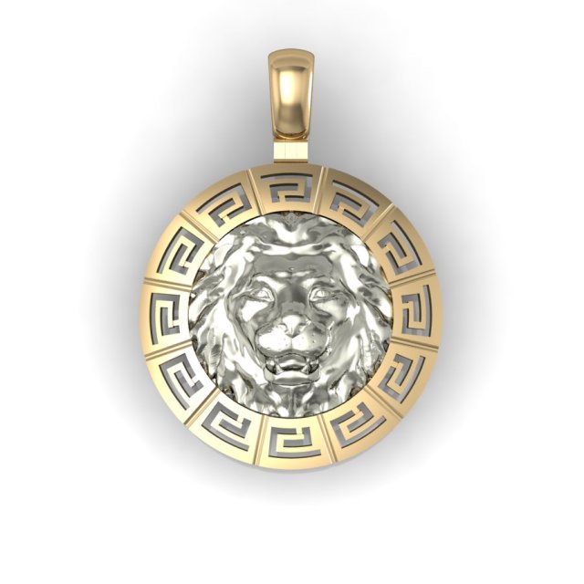 Bicolor pendant with lion 3D Model