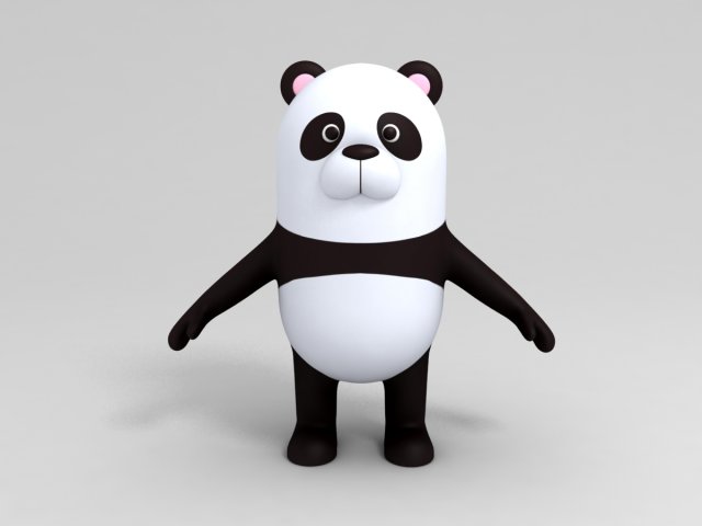 3D Panda Character model 3D Model - 3DHunt.co