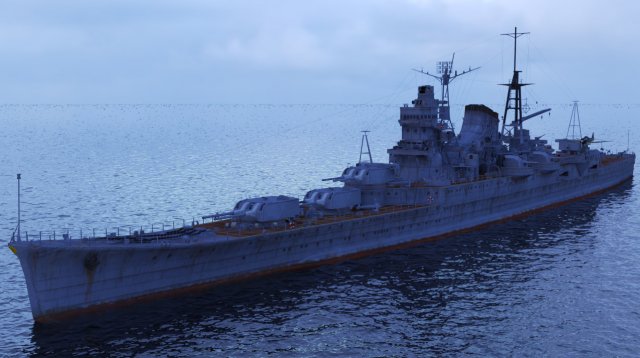 Japanese cruiser Mogami 3D Model