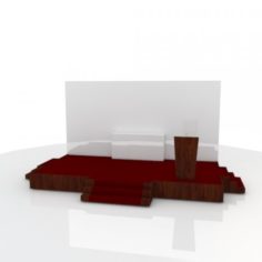 Rostrum Stage and Backdrop 1 3D Model
