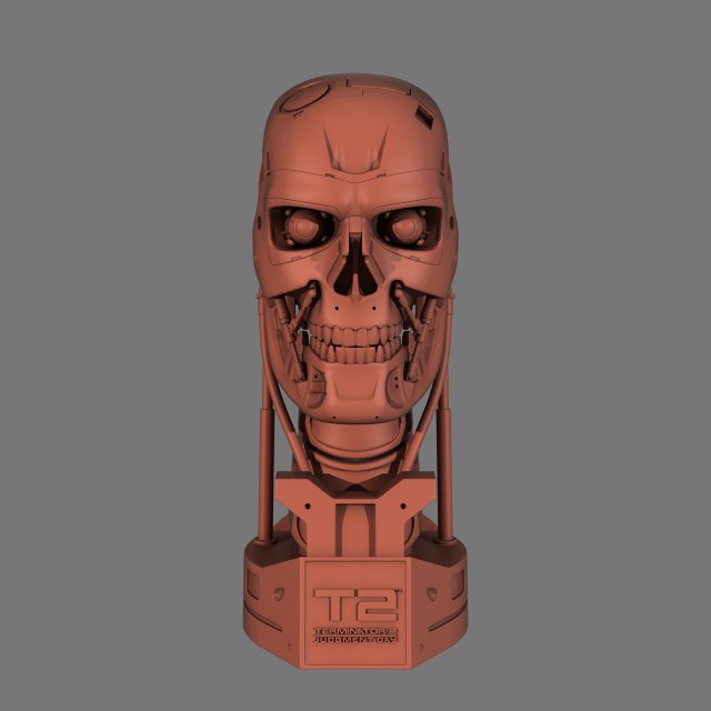 Terminator T-800 Skull Bust for 3d printing 3D Model