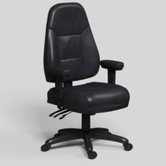 Black Office Chair high def rev-02 3D Model