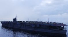 Japanese aircraft carrier Hiryu with A5M2 D3A2 3D Model
