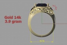 Oval Stone Ring 3D Model