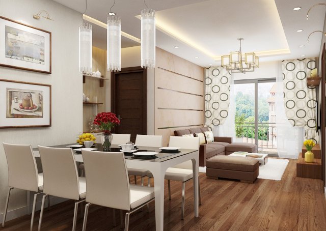 Apartment livingroom simple 3D Model