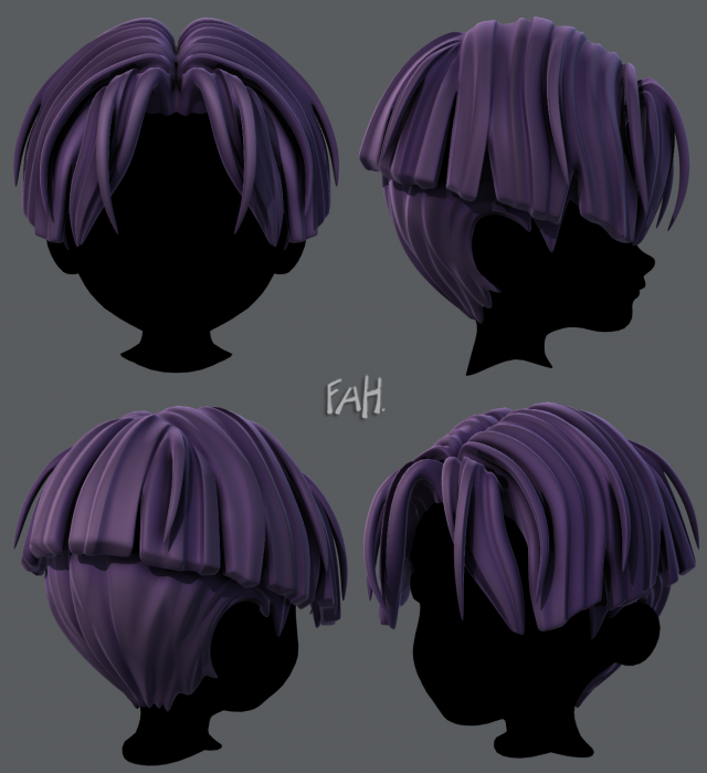 3D Hair style for boy V30 3D Model