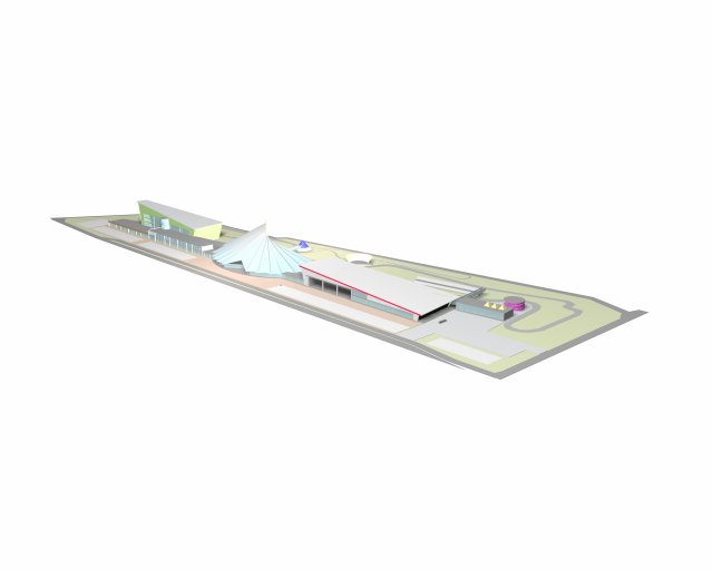 The concept of an autodrome of an architectural project for racing 3D Model