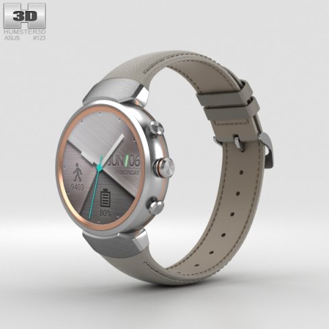 Asus Zenwatch 3 Silver 3D Model