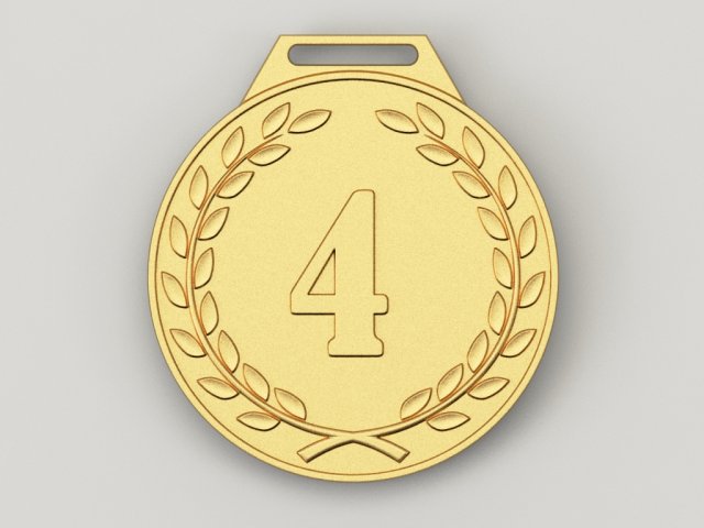 4 years anniversary medal 3D Model