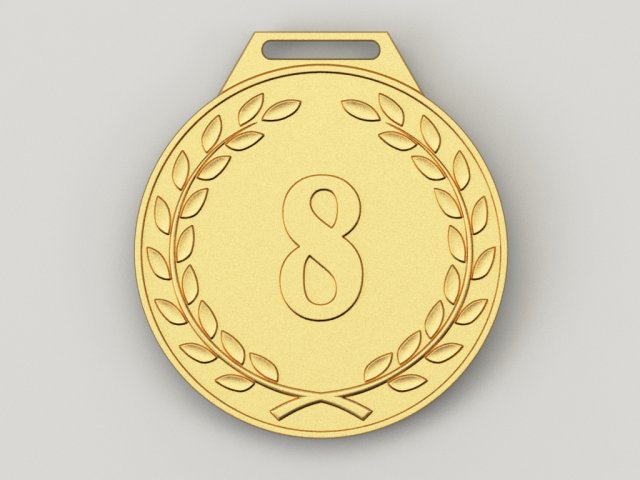 8 years anniversary medal 3D Model