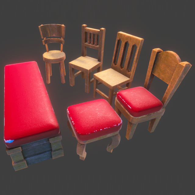 PBR – Chair Set 1 3D Model