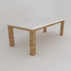 Classic garden dining table 3D Model