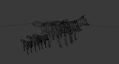 Lowpoly fox trees 3D Model