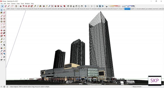 Sketchup Commercial and office residential complex D4 3D Model
