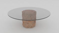 Quarry Orange Base and Glass Table 3D Model