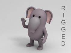 Rigged Cartoon Elephant 3D 3D Model