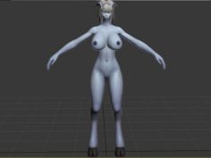 Draenei Female Naked 3D Model