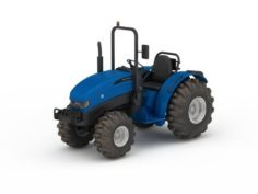 Blue farm tractor 3D Model