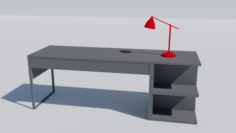 Model of a Desk with a Lamp 3D Model