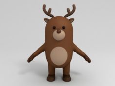 Cartoon Reindeer 3D Model
