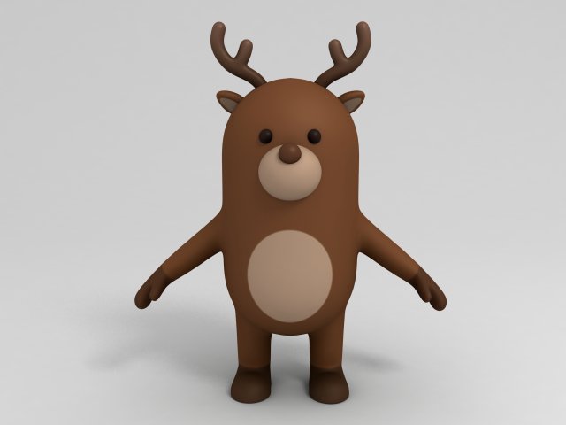 Cartoon Reindeer 3D Model