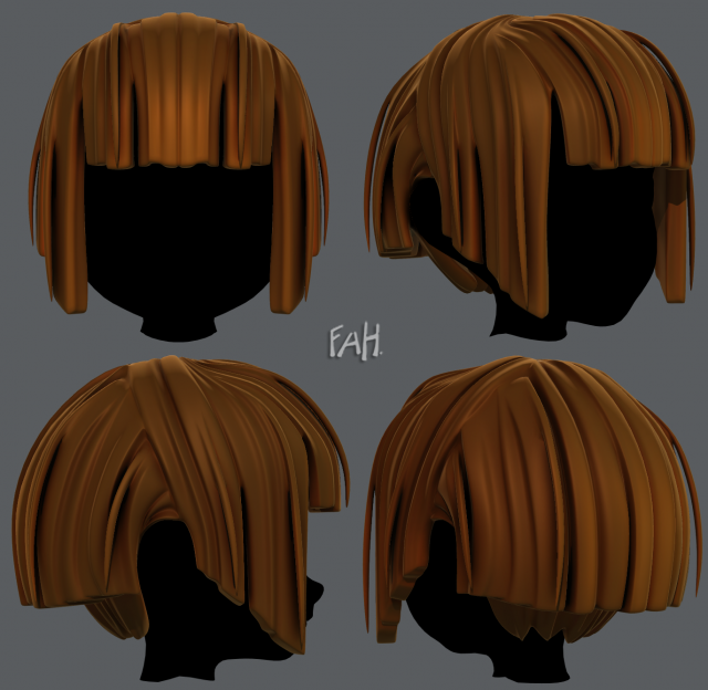 3D Hair style for girl V31 3D Model
