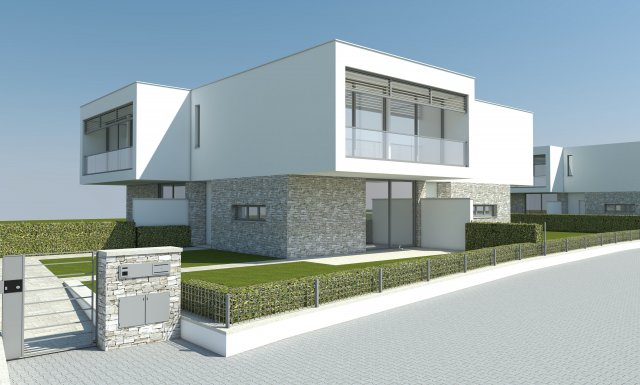 Modern Villa – Attached 4 Units 3D Model