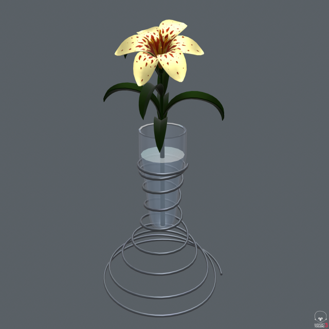 Lily in vase 3D Model