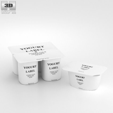 Yogurt Containers 3D Model