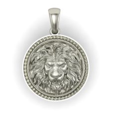 Pendant with angry lion 3D Model