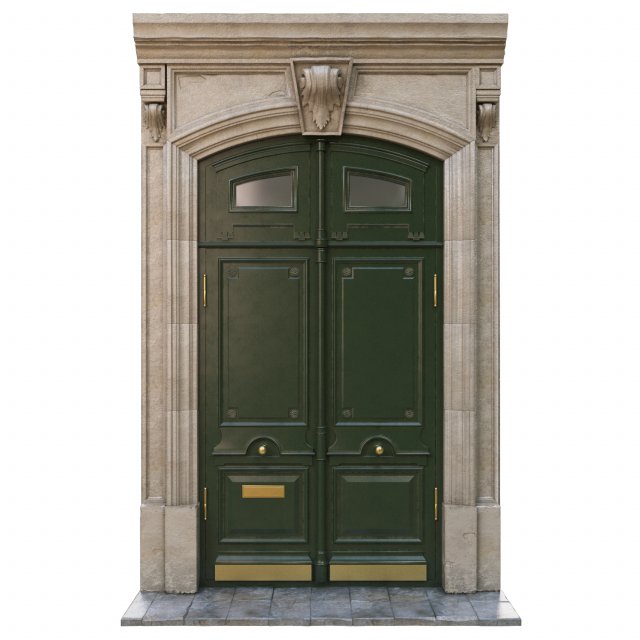 Entrance classic door 02 3D Model